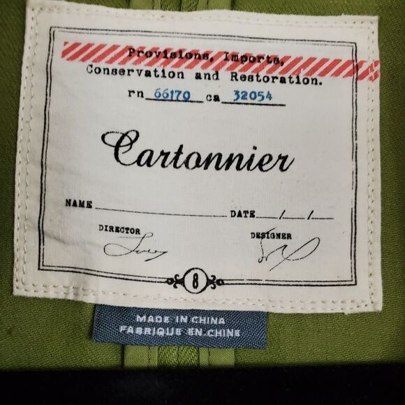 Cartonnier green jean jacket one button blazer - Picture 4 of 9